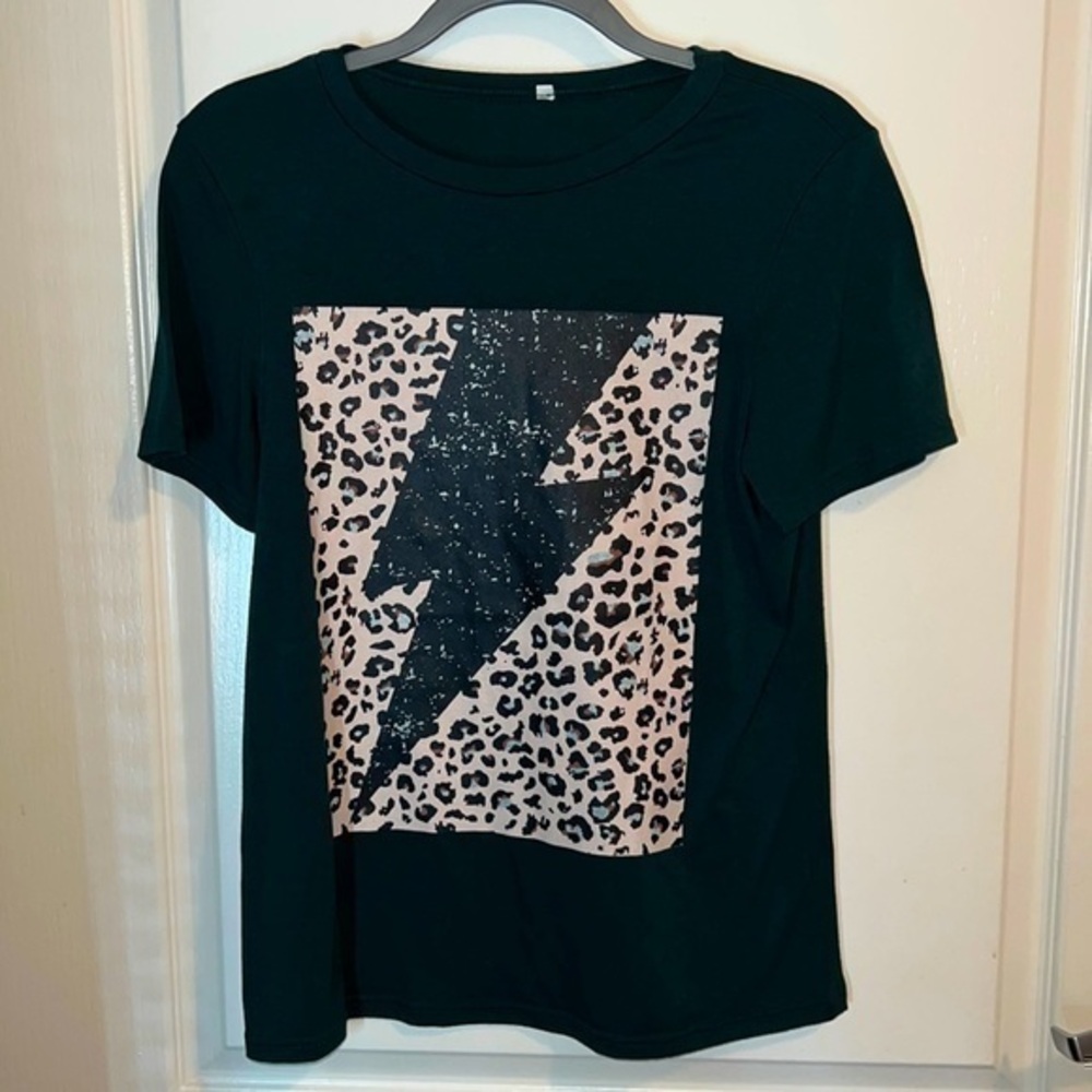Lightning T-shirt - size Small - dark green